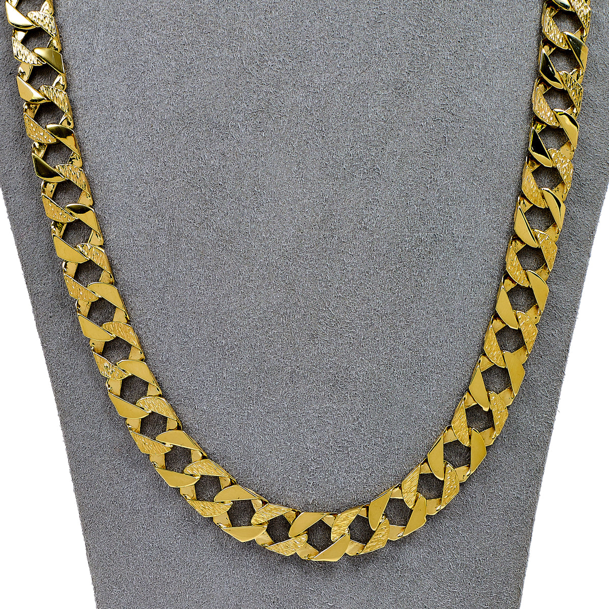 Pre-Owned 9ct Polish Pattern Curb Chain Necklace 24 Inch