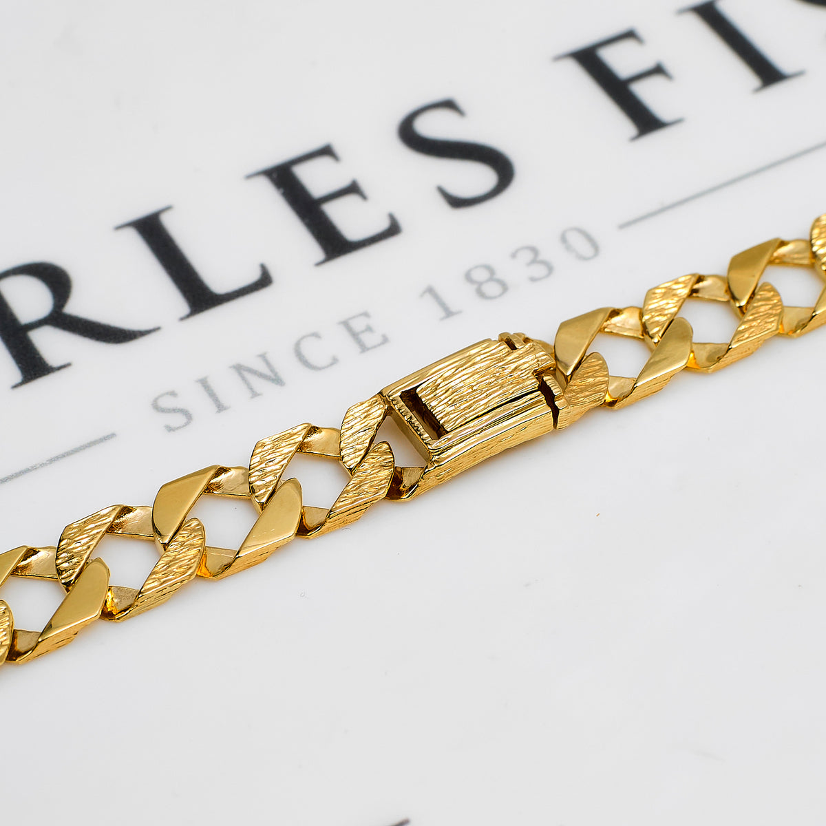 Pre-Owned 9ct Polish Pattern Curb Chain Necklace 24 Inch