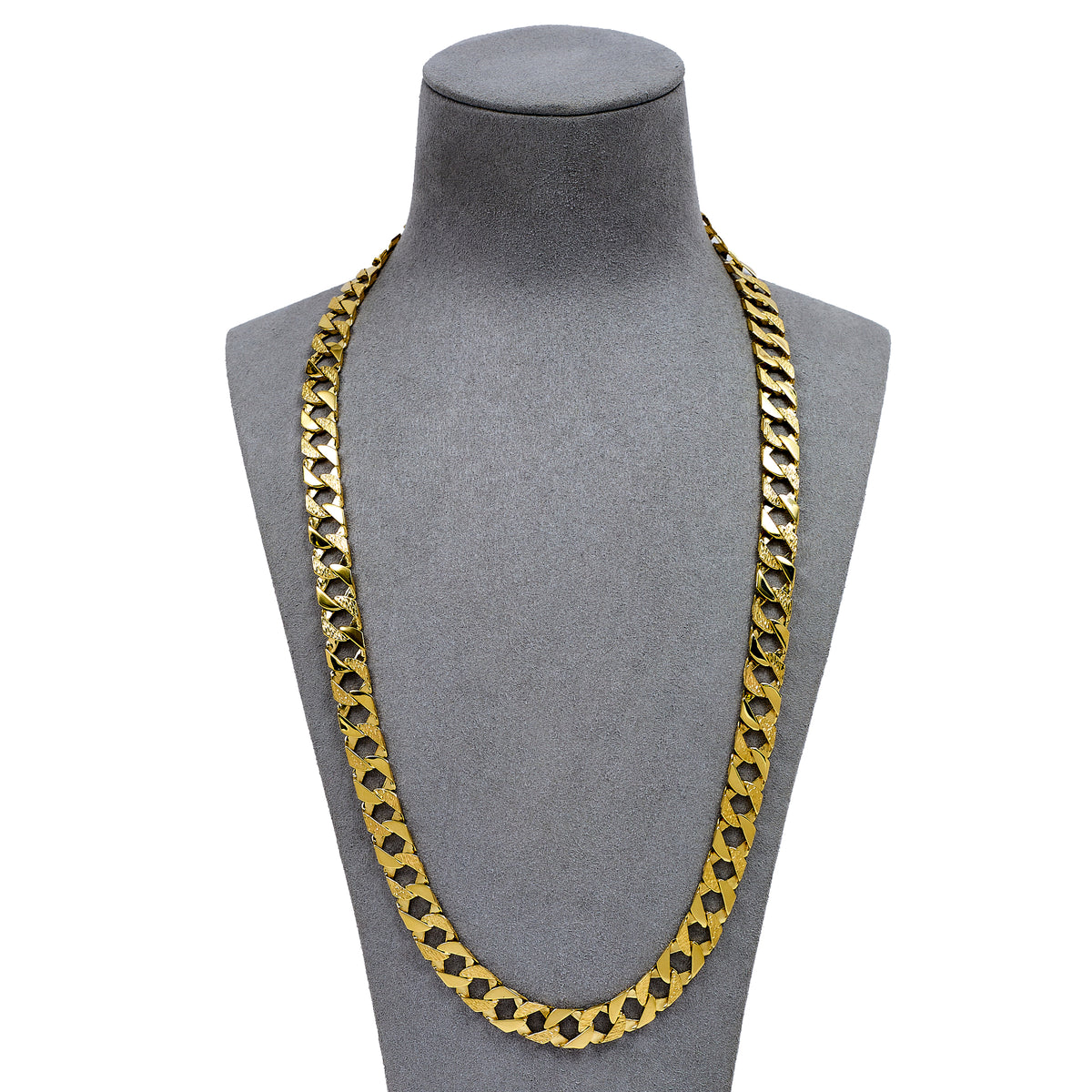 Pre-Owned 9ct Polish Pattern Curb Chain Necklace 24 Inch