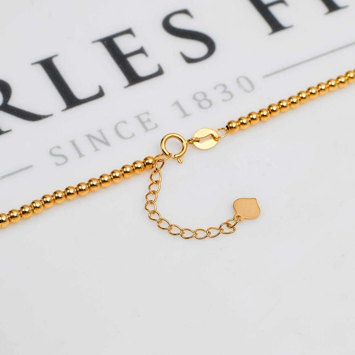 Pre-Owned 18ct Gold Bead Chain Necklace & Heart Pendant