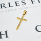 Pre-Owned 9ct Gold CZ Cross Pendant