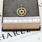 Pre-Owned 9ct Gold CZ Round Star Of David Pendant