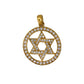 Pre-Owned 9ct Gold CZ Round Star Of David Pendant