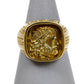 Pre-Owned 9ct Gold Square Intaglio Design Signet Ring Size T