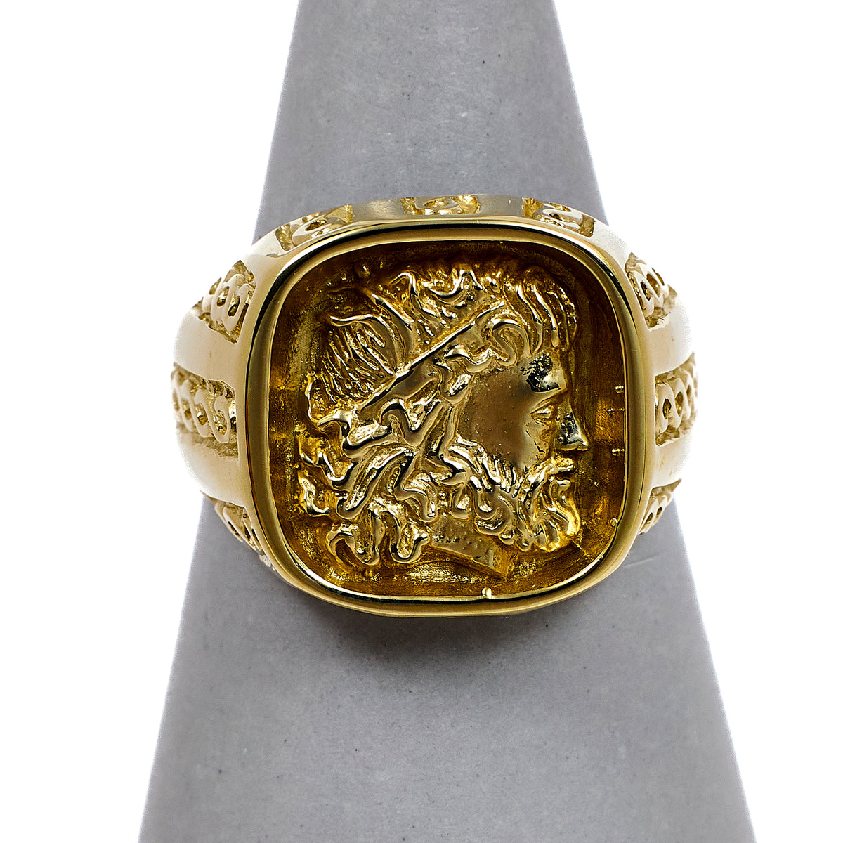 Pre-Owned 9ct Gold Square Intaglio Design Signet Ring Size T