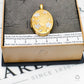 Pre-Owned 9ct Gold Oval Locket & White Flowers