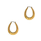 Pre-Owned 9ct Gold Oval Patterned Horseshoe Creole Earrings