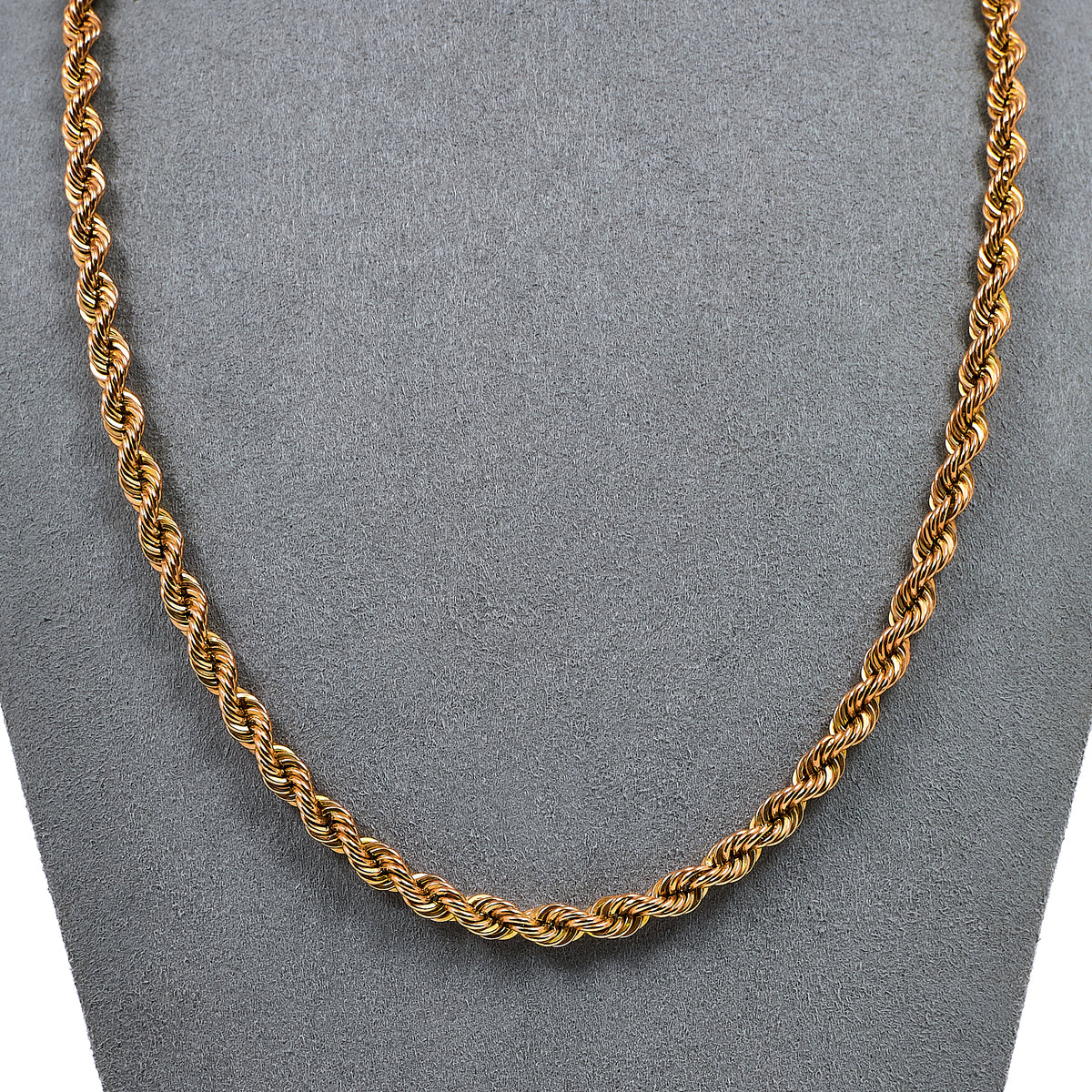 Pre-Owned 9ct Gold Rope Chain Necklace 20 Inch