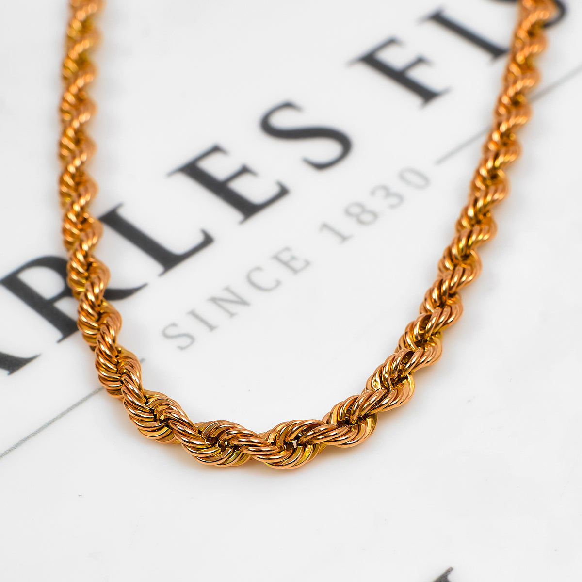 Pre-Owned 9ct Gold Rope Chain Necklace 20 Inch