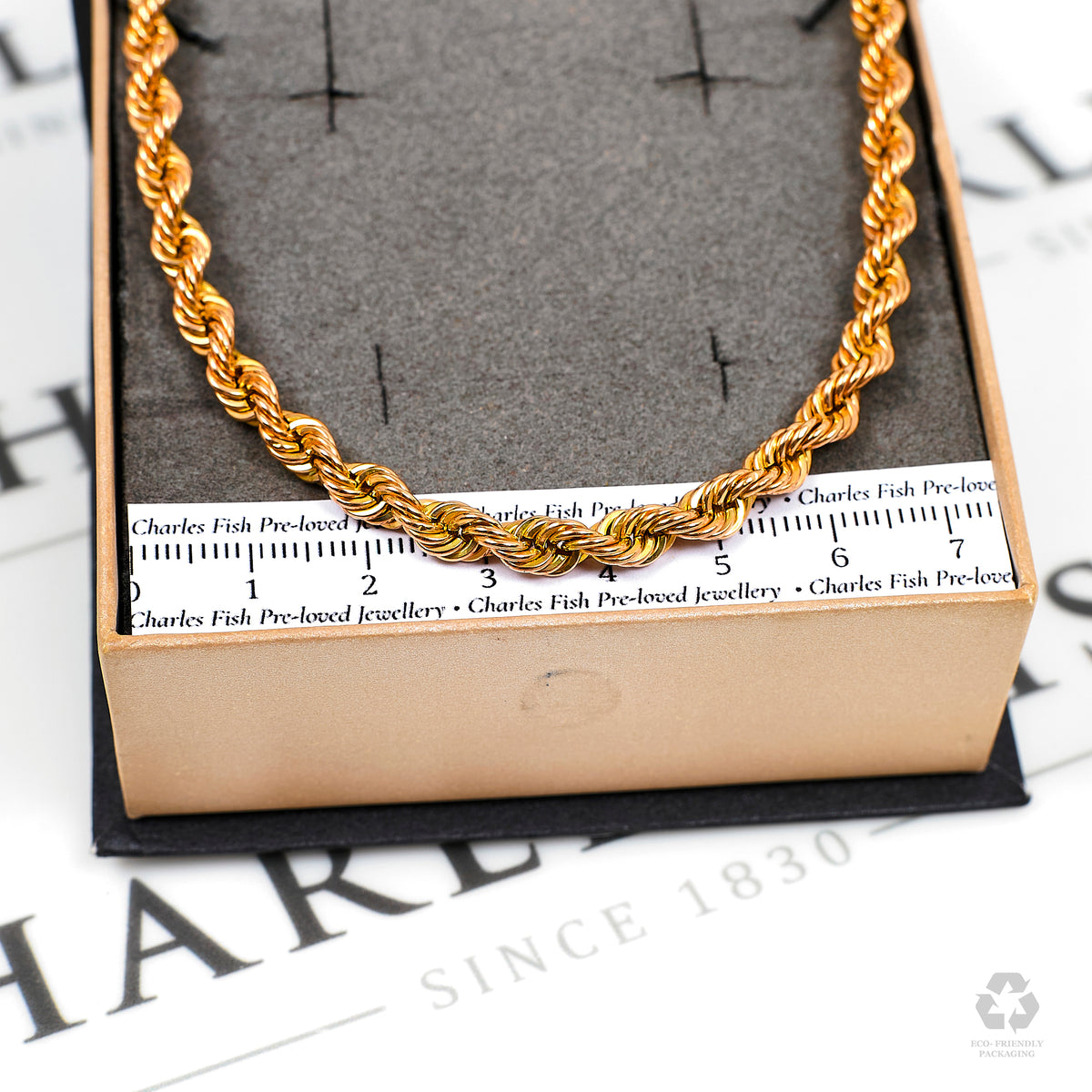 Pre-Owned 9ct Gold Rope Chain Necklace 20 Inch