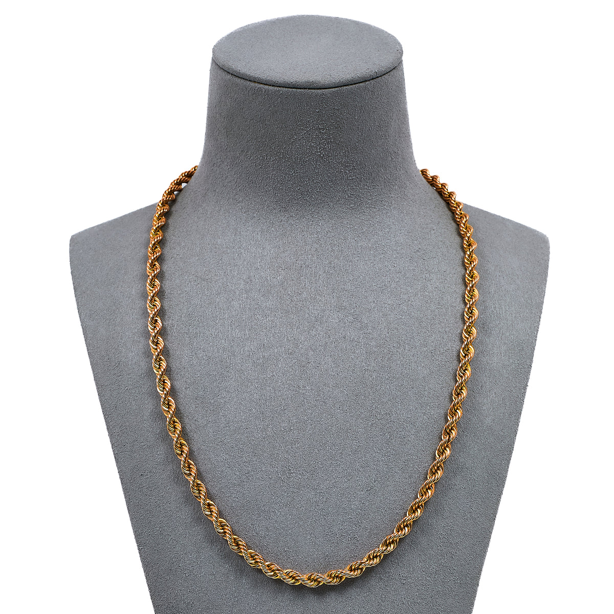 Pre-Owned 9ct Gold Rope Chain Necklace 20 Inch