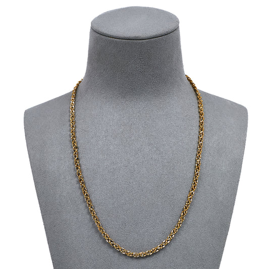 Pre-Owned 9ct Gold Tricolor Plait Necklace 18 Inch
