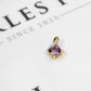 Pre-Owned 9ct Gold Rhombus Amethyst & Diamond Pendant