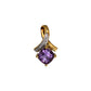 Pre-Owned 9ct Gold Rhombus Amethyst & Diamond Pendant