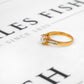 Pre-Owned 9ct Gold CZ Dress Ring & CZ Sides Size N