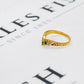 Pre-Owned 22ct Gold Green & White CZ Wishbone Ring Size L