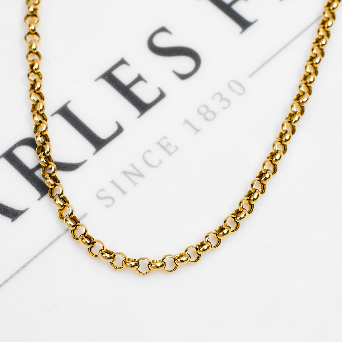 Pre-Owned 9ct Gold Belcher Chain Necklace 18 Inch