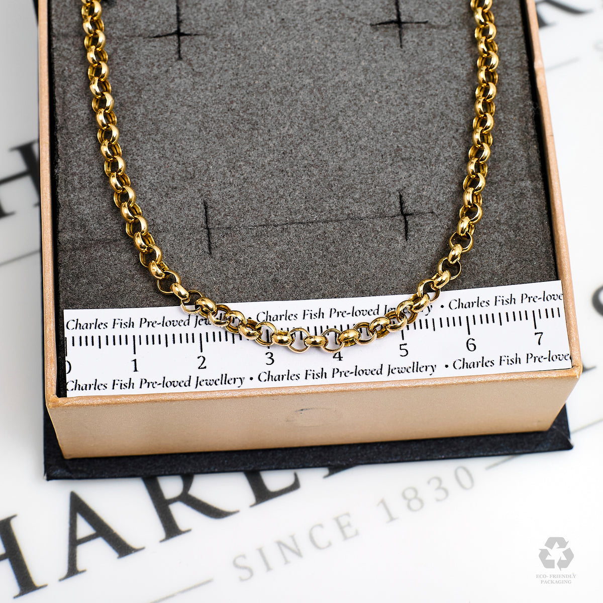 Pre-Owned 9ct Gold Belcher Chain Necklace 18 Inch