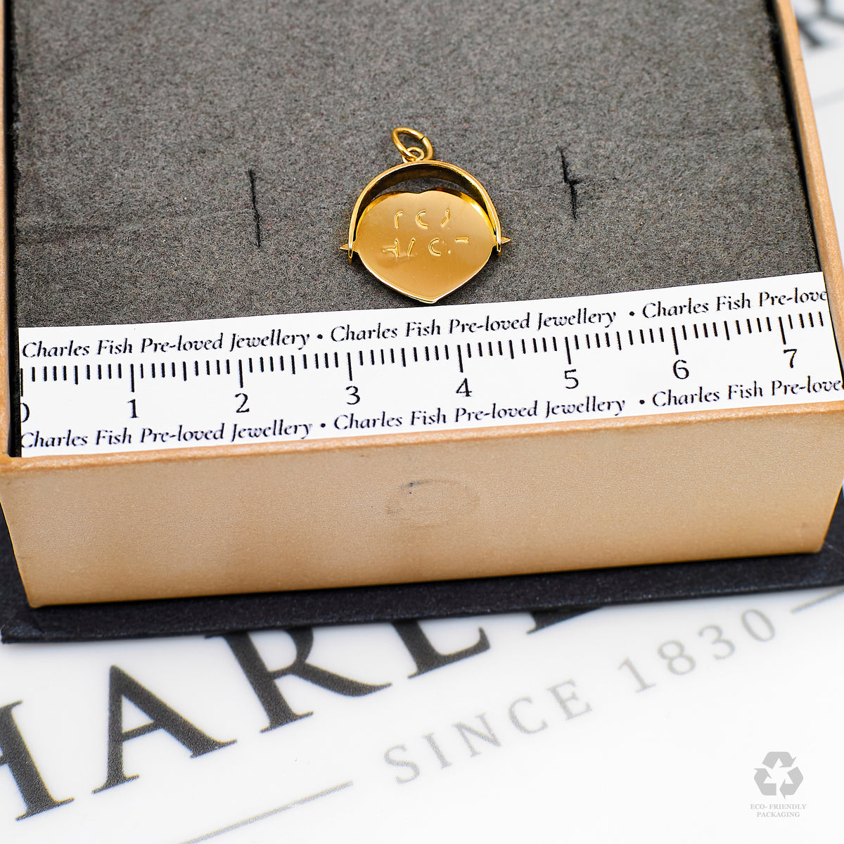 Pre-Owned 9ct Gold Heart Shaped I LOVE YOU Spinner Pendant