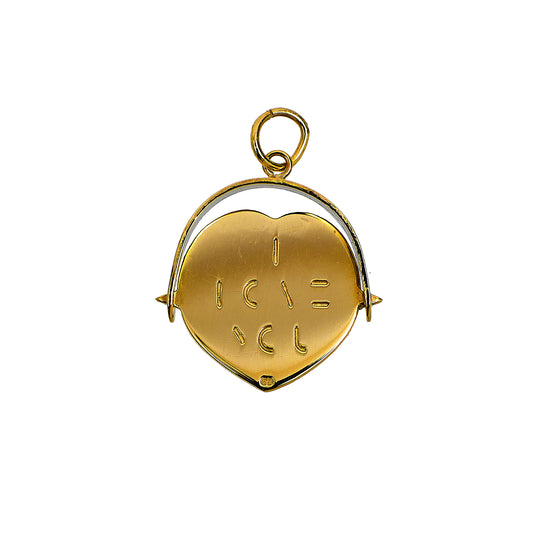 Pre-Owned 9ct Gold Heart Shaped I LOVE YOU Spinner Pendant