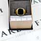 Pre-Owned 9ct Gold Rectangle Onyx Signet Ring Size Q.5
