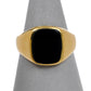 Pre-Owned 9ct Gold Rectangle Onyx Signet Ring Size Q.5