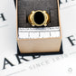 Pre-Owned 9ct Gold Oval Onyx Signet Ring Size P.5
