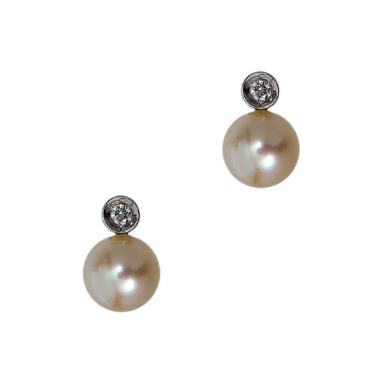 Pre-Owned 18ct White Gold & Cultured Pearl Stud Earrings
