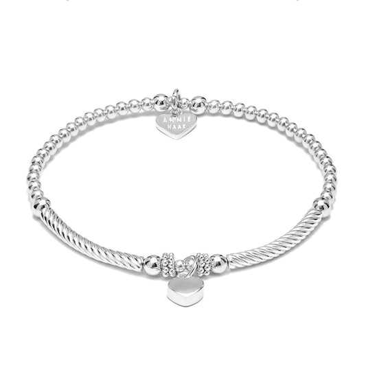 Annie Haak Silver Pipa Boxed Heart Bracelet
