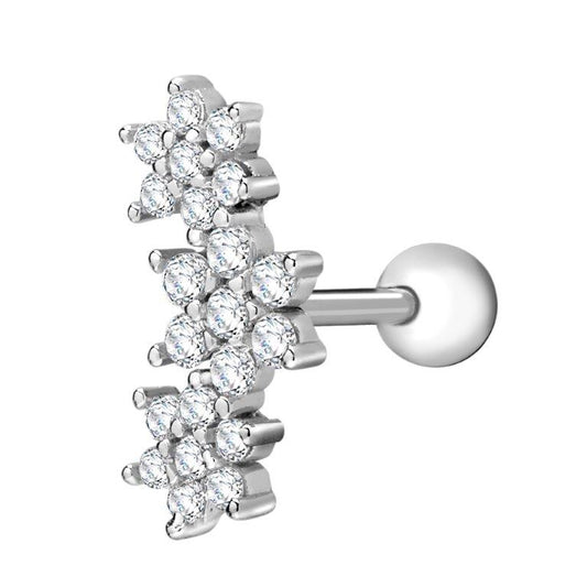 Achara 3 Zirconia Cluster Stud Cartilage Earring