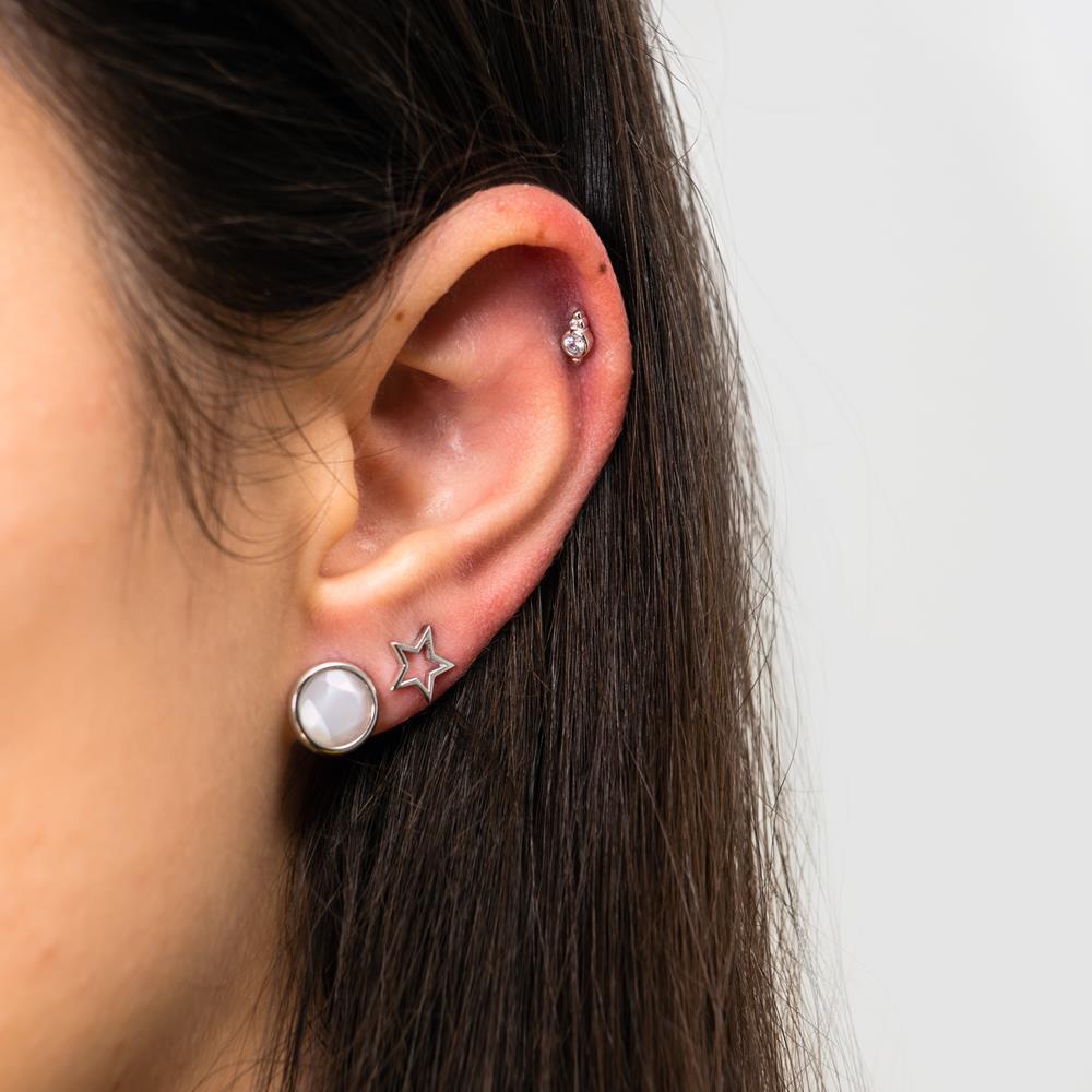 Achara Bead Zirconia Stud Cartilage Earring