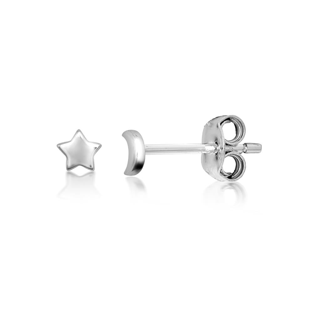 Achara Small Moon Star Stud Earrings
