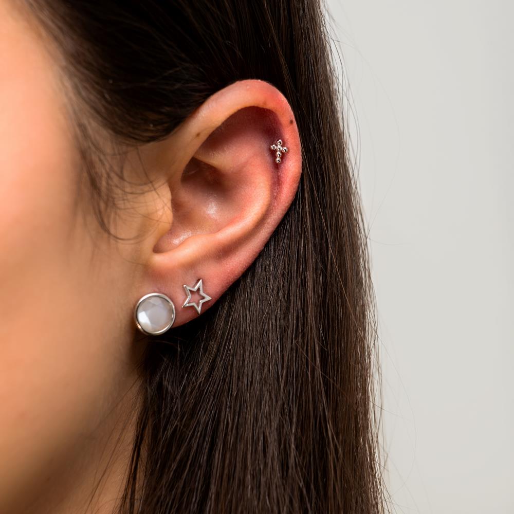 Achara Beaded Cross Stud Cartilage Earring