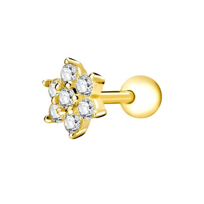 Achara Flower Zirconia Stud Cartilage Earring
