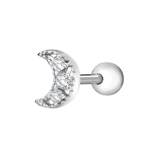 Achara Zirconia Moon Stud Cartilage Earring