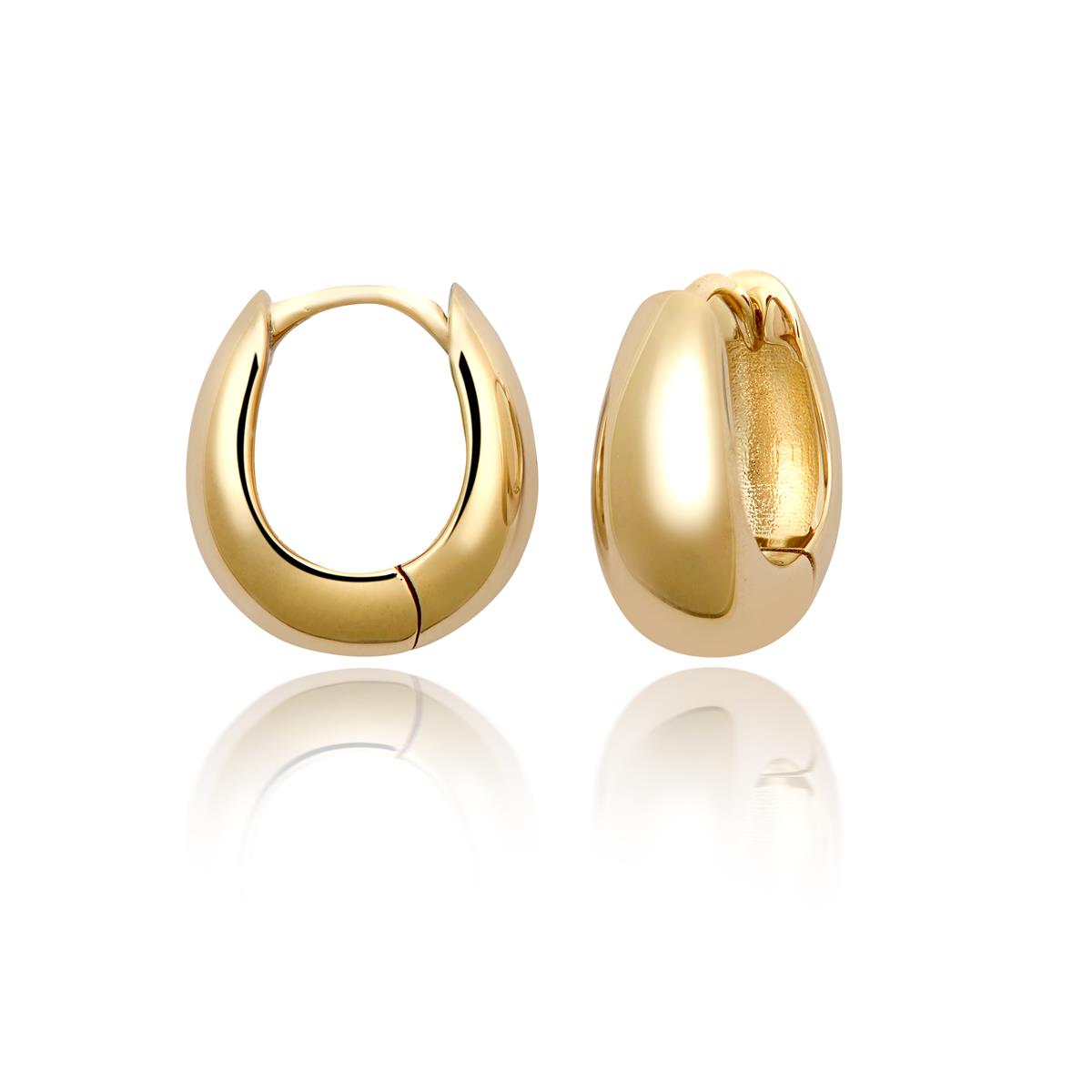 Achara Chunky Small Polished Hoop Huggie Earrings - Gold