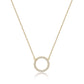 Achara Zirconia Circle Pendant Necklace - Gold