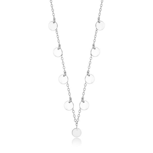 Achara Multi Disc Charm Necklace - Silver 