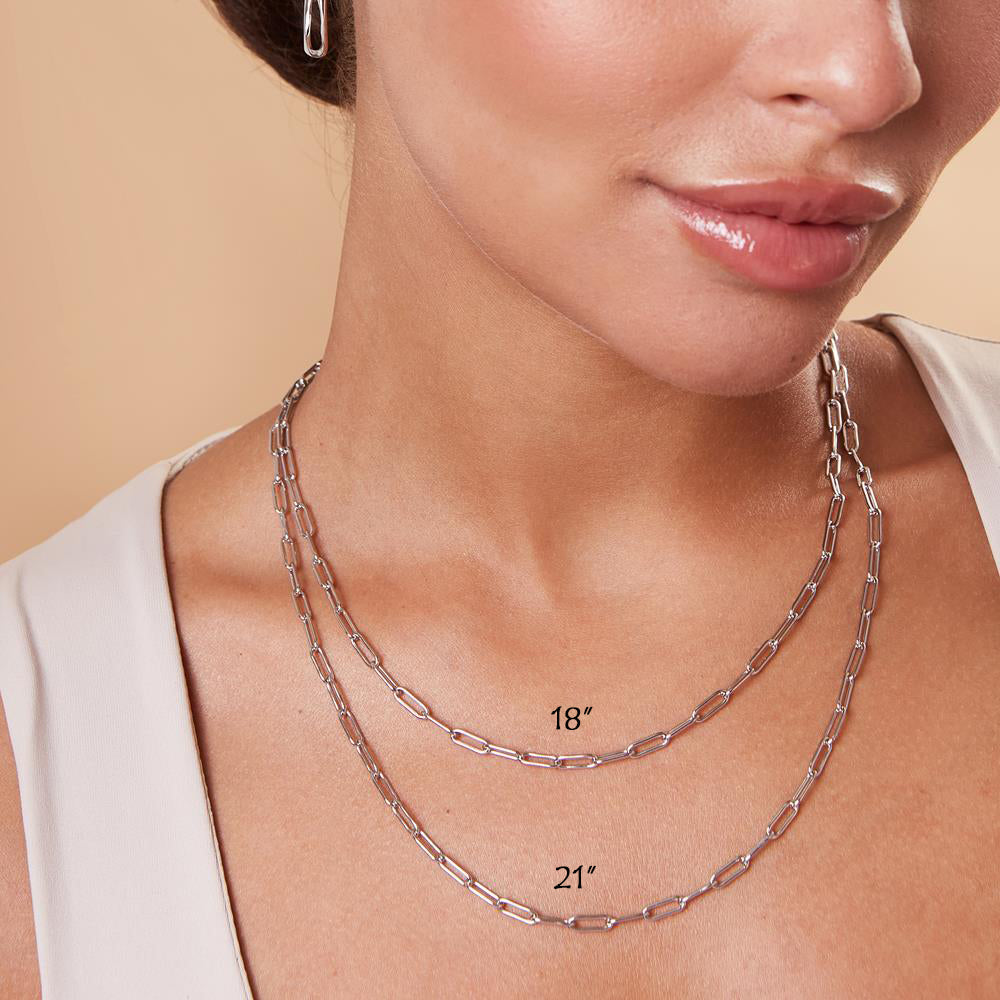 Achara 21 Inch Paperclip Chain Link Necklace