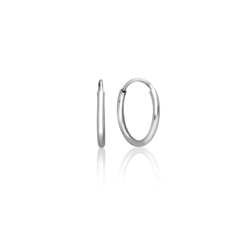 Achara Simple 1.2mm Small Silver Hoop Earrings