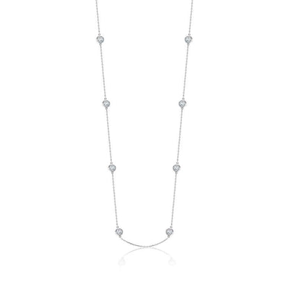 Achara Zirconia By The Yard Silver Necklace