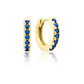 Achara Blue CZ Huggie Hoop Earrings
