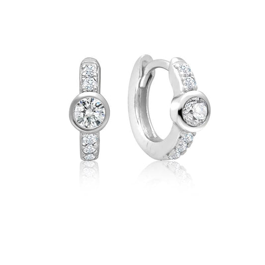 Achara Round Zirconia Small Huggie Earrings