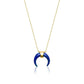 Achara Blue Horn Pendant Necklace