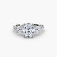 Three-Stone Ring with Pavé Band 4
