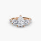 Three-Stone Ring with Pavé Band 4