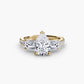 Three-Stone Ring with Pavé Band 4