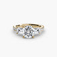 Three-Stone Ring with Pavé Band 4