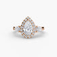 Three-Stone Ring with Halo
