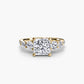 Five Stone Ring with Pavé Band